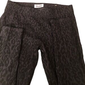 Mudd size small leopard print midweight blue & black leggings pintuck seam
